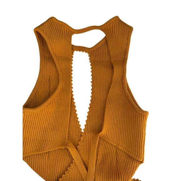 For Love And Lemons Maggie Midi Dress Gold Size Small - Picture 13 of 15